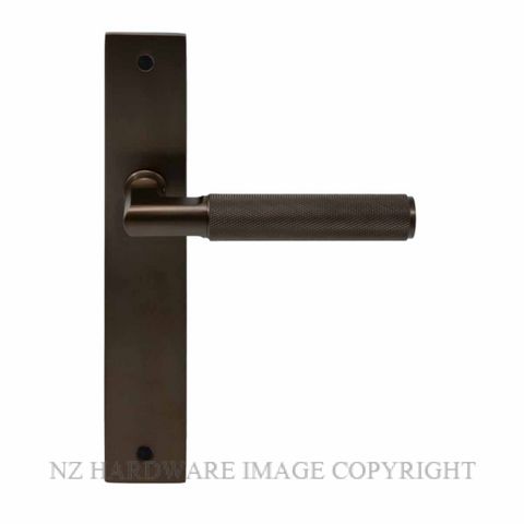 WINDSOR 8413LD CCB NIDO LUMINA DIAMOND KNURL LH DUMMY LEVER ON PLATE SET COCOA BRONZE