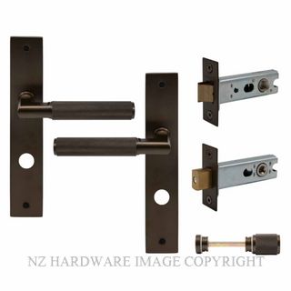 WINDSOR 8418 CCB NIDO LUMINA DIAMOND KNURL LONG PLATE PRIVACY SET COCOA BRONZE