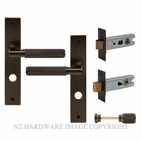 WINDSOR 8418 CCB NIDO LUMINA DIAMOND KNURL LONG PLATE PRIVACY SET COCOA BRONZE