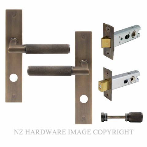 WINDSOR 8418 OR NIDO LUMINA DIAMOND KNURL LONG PLATE PRIVACY SET OIL RUBBED BRONZE