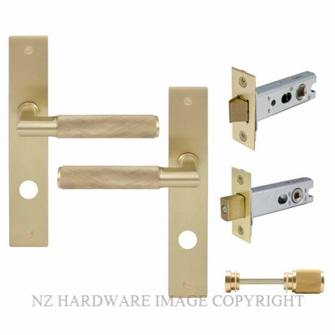 WINDSOR 8418 USB NIDO LUMINA DIAMOND KNURL LONG PLATE PRIVACY SET UNLACQUERED SATIN BRASS