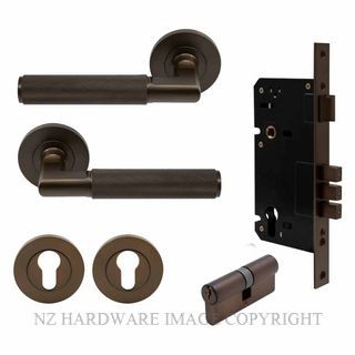 WINDSOR 8471 CCB NIDO LUMINA DIAMOND KNURL ROUND ROSE ENTRANCE SET K/K COCOA BRONZE