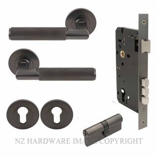 WINDSOR 8471K GN KA NIDO LUMINA DIAMOND KNURL ROUND ROSE ENTRANCE SET K/K GRAPHITE NICKEL