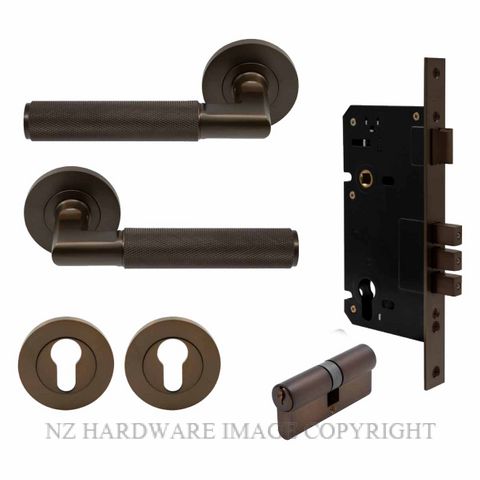 WINDSOR 8471K CCB KA NIDO LUMINA DIAMOND KNURL ROUND ROSE ENTRANCE SET K/K COCOA BRONZE