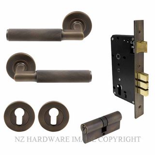 WINDSOR 8471K OR KA NIDO LUMINA DIAMOND KNURL ROUND ROSE ENTRANCE SET K/K OIL RUBBED BRONZE