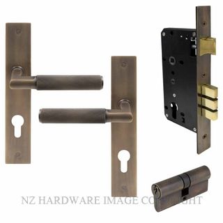 WINDSOR 8476 OR NIDO LUMINA DIAMOND KNURL LONG PLATE ENTRANCE SET K/K OIL RUBBED BRONZE