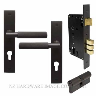 WINDSOR 8476K DRB KA NIDO LUMINA DIAMOND KNURL LONG PLATE ENTRANCE SET K/K DARK ROMAN BRASS