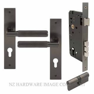 WINDSOR 8476K GN KA NIDO LUMINA DIAMOND KNURL LONG PLATE ENTRANCE SET K/K GRAPHITE NICKEL