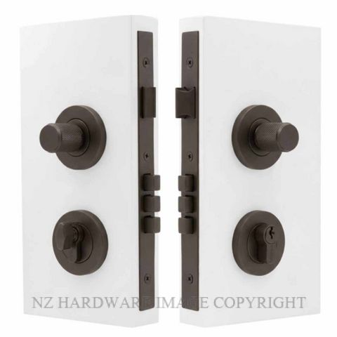 WINDSOR 1551 CCB NIDO DOUBLE TURN LOCK KIT DIAMOND KNURL COCOA BRONZE