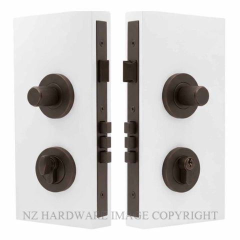 WINDSOR 1552 CCB NIDO DOUBLE TURN LOCK KIT LINEAR KNURL COCOA BRONZE