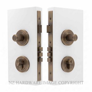 WINDSOR 1552 OR NIDO DOUBLE TURN LOCK KIT LINEAR KNURL OIL RUBBED BRONZE