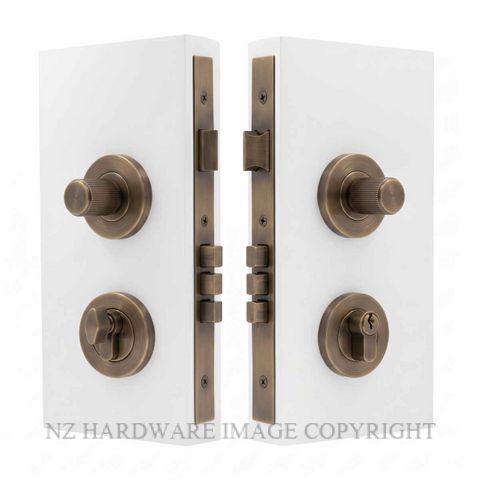 WINDSOR 1552 OR NIDO DOUBLE TURN LOCK KIT LINEAR KNURL OIL RUBBED BRONZE