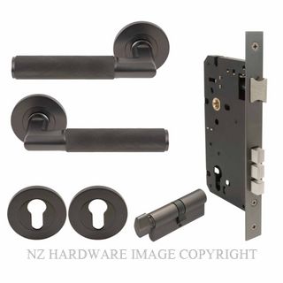 WINDSOR 8414K GN KA NIDO LUMINA DIAMOND KNURL ROUND ROSE ENTRANCE SET GRAPHITE NICKEL