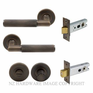 WINDSOR 8415 OR NIDO LUMINA DIAMOND KNURL PRIVACY SET OIL RUBBED BRONZE