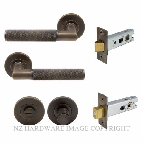 WINDSOR 8415 OR NIDO LUMINA DIAMOND KNURL PRIVACY SET OIL RUBBED BRONZE