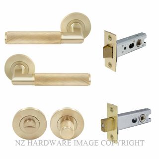 WINDSOR 8415 USB NIDO LUMINA DIAMOND KNURL PRIVACY SET UNLACQUED SATIN BRASS