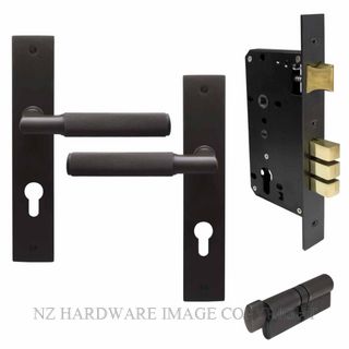 WINDSOR 8416K DRB KA NIDO LUMINA DIAMOND KNURL LONG PLATE ENTRANCE SET DARK ROMAN BRASS