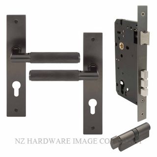 WINDSOR 8416K GN KA NIDO LUMINA DIAMOND KNURL LONG PLATE ENTRANCE SET GRAPHITE NICKEL