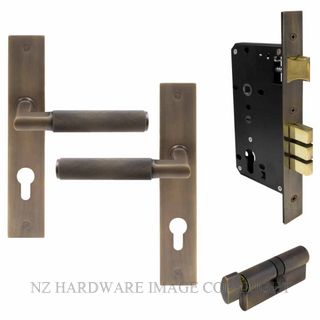 WINDSOR 8416K OR KA NIDO LUMINA DIAMOND KNURL LONG PLATE ENTRANCE SET OIL RUBBED BRONZE