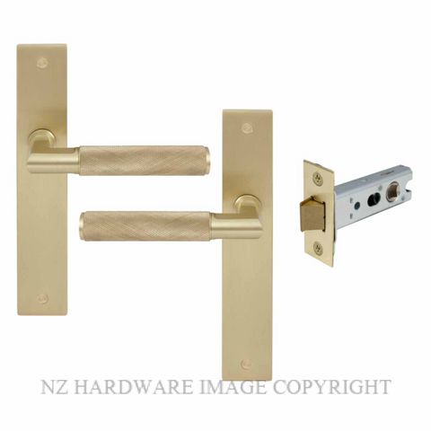 WINDSOR 8417 USB NIDO LUMINA DIAMOND KNURL LONG PLATE PASSAGE SET UNLACQUERED SATIN BRASS