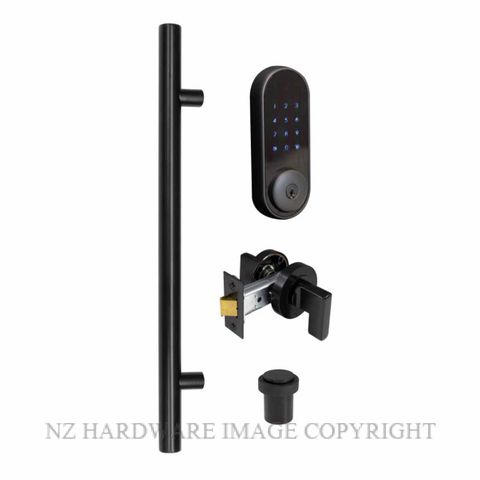WINDSOR 1399-BLK BLUETOOTH ELEC D.BOLT ROUND PULL HDL LOCK KIT - OVAL MATT BLACK