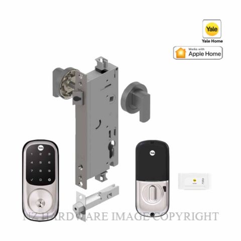 YALE YRD226NRSN/EN/RDP ASSURE KEYED DEADBOLT ENTRANCE SET ROUND ESCUTCHEON SATIN NICKEL