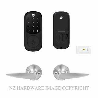 YALE YRD226/LH082/MBK ASSURE KEYED DEADBOLT WITH HAWTHORN LEVER MATT BLACK
