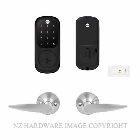 YALE YRD226/LH082/MBK ASSURE KEYED DEADBOLT WITH HAWTHORN LEVER MATT BLACK