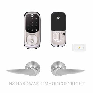 YALE YRD226/LH082/SN ASSURE KEYED DEADBOLT WITH HAWTHORN LEVER SATIN NICKEL