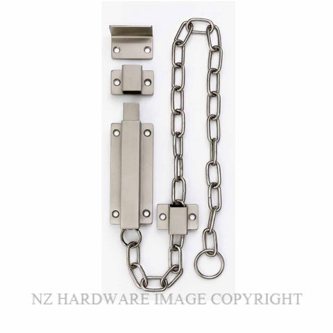 JAECO CB1581SS CHAIN BOLT 100MM 304 SATIN STAINLESS