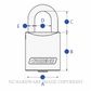 CARBINE C45-AB BLUE ALUMINIUM PADLOCK 8MMX30MM MOLY SHACKLE KD