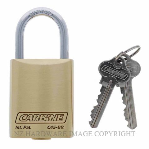 CARBINE C45-BR6 BRASS PADLOCK 6.35MMX30MM MOLY SHACKLE KD