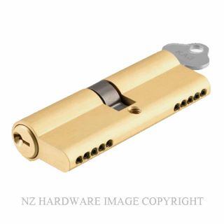 SDG 21649-KA3 EURO CYLINDER 65MM DUAL FUNCTION KEY-KEY BRUSHED GOLD