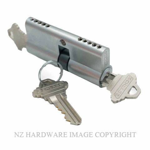 SCHLAGE OFFSET DOUBLE KEYED EURO CYLINDERS SATIN CHROME