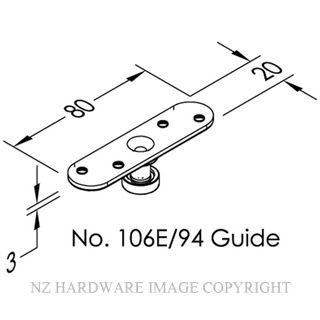 BRIO 106E/94 GUIDE EDGE FIX SS SATIN STAINLESS