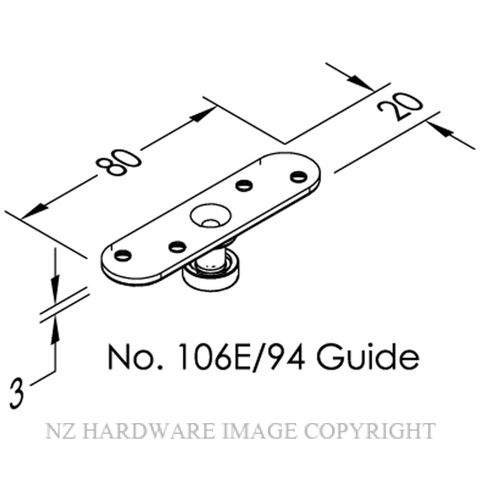 BRIO 106E/94 GUIDE EDGE FIX SS SATIN STAINLESS