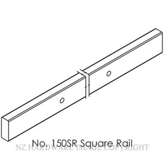 BRIO SQUARE RAIL WITH END CAPS SSS 2000MM SATIN STAINLESS