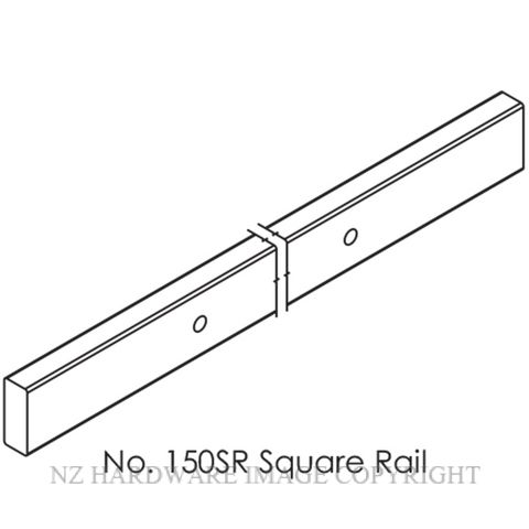 BRIO 150 SQUARE TOP RAIL SATIN STAINLESS