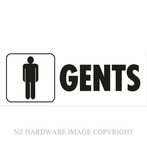 MARKIT GRAPHICS BS705 GENTS SIGN 330X130MM BLACK ON WHITE