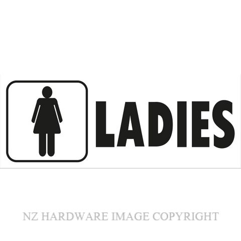 MARKIT GRAPHICS BS706 LADIES SIGN 330X130MM BLACK ON WHITE