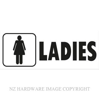 MARKIT GRAPHICS BS706 LADIES SIGN 330X130MM BLACK ON WHITE