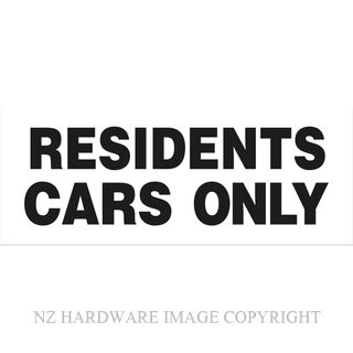 MARKIT GRAPHICS BS709 RESIDENTS CARS ONLY 330X130MM BLACK ON WHITE