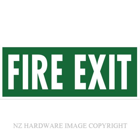 MARKIT GRAPHICS BS702 FIRE EXIT SIGN 330X130MM WHITE ON GREEN