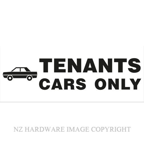 MARKIT GRAPHICS BS725 TENANTS CARS ONLY 330X130MM BLACK ON WHITE