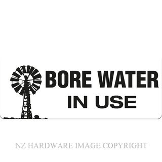 MARKIT GRAPHICS BS726 BORE WATER IN USE 330X130MM BLACK ON WHITE