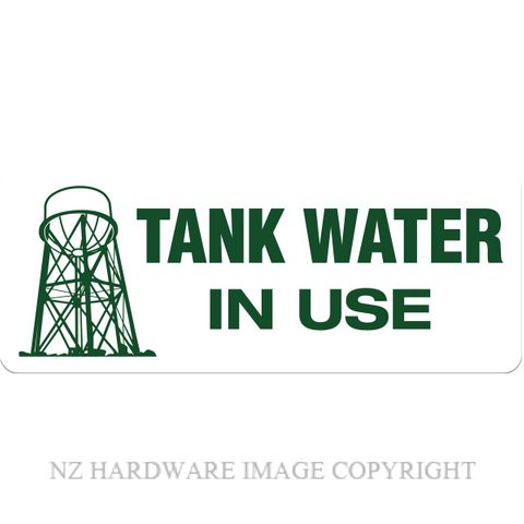 MARKIT GRAPHICS BS728 TANK WATER IN USE 330X130MM GREEN ON WHITE
