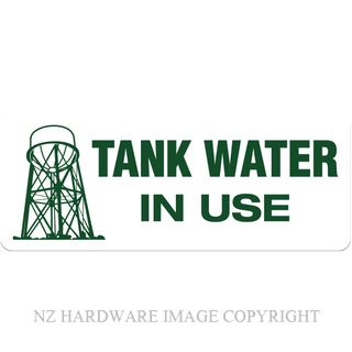 MARKIT GRAPHICS BS728 TANK WATER IN USE 330X130MM GREEN ON WHITE