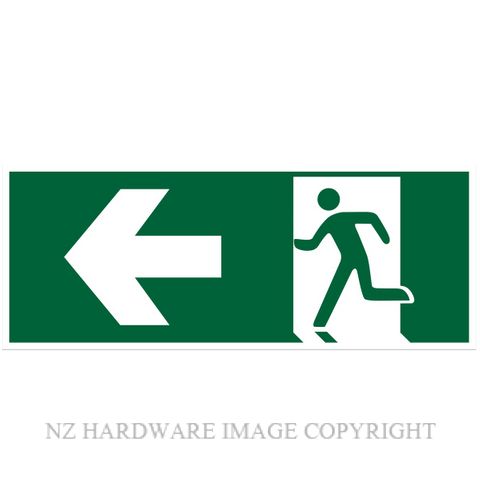 MARKIT GRAPHICS B729 LH EXIT SYMBOL-ARROW 330X130MM WHITE ON GREEN