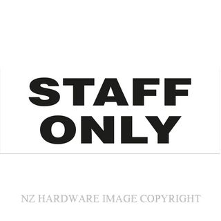 MARKIT GRAPHICS BS718 STAFF ONLY SIGN 330X130MM BLACK ON WHITE