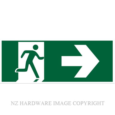 MARKIT GRAPHICS B729 RH EXIT SYMBOL-ARROW 330X130MM WHITE ON GREEN